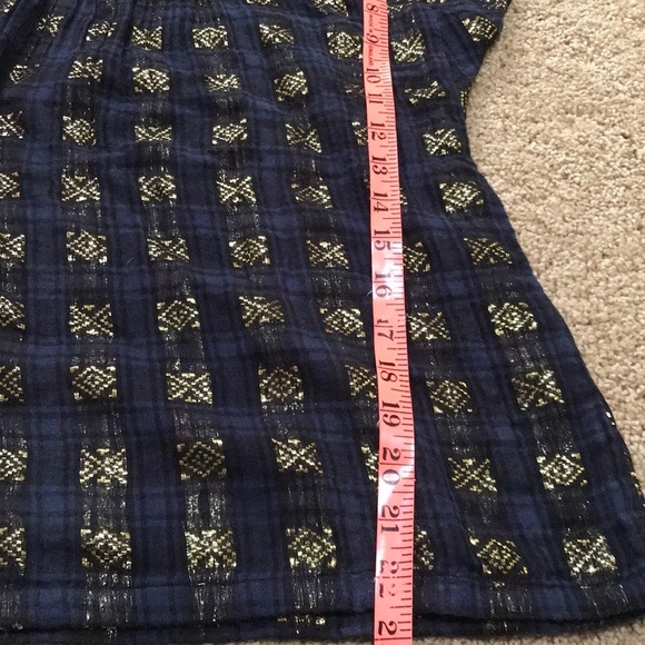 ACE & JIG Size S navy/gold Short Sleeve cotton top - Picture 7 of 8